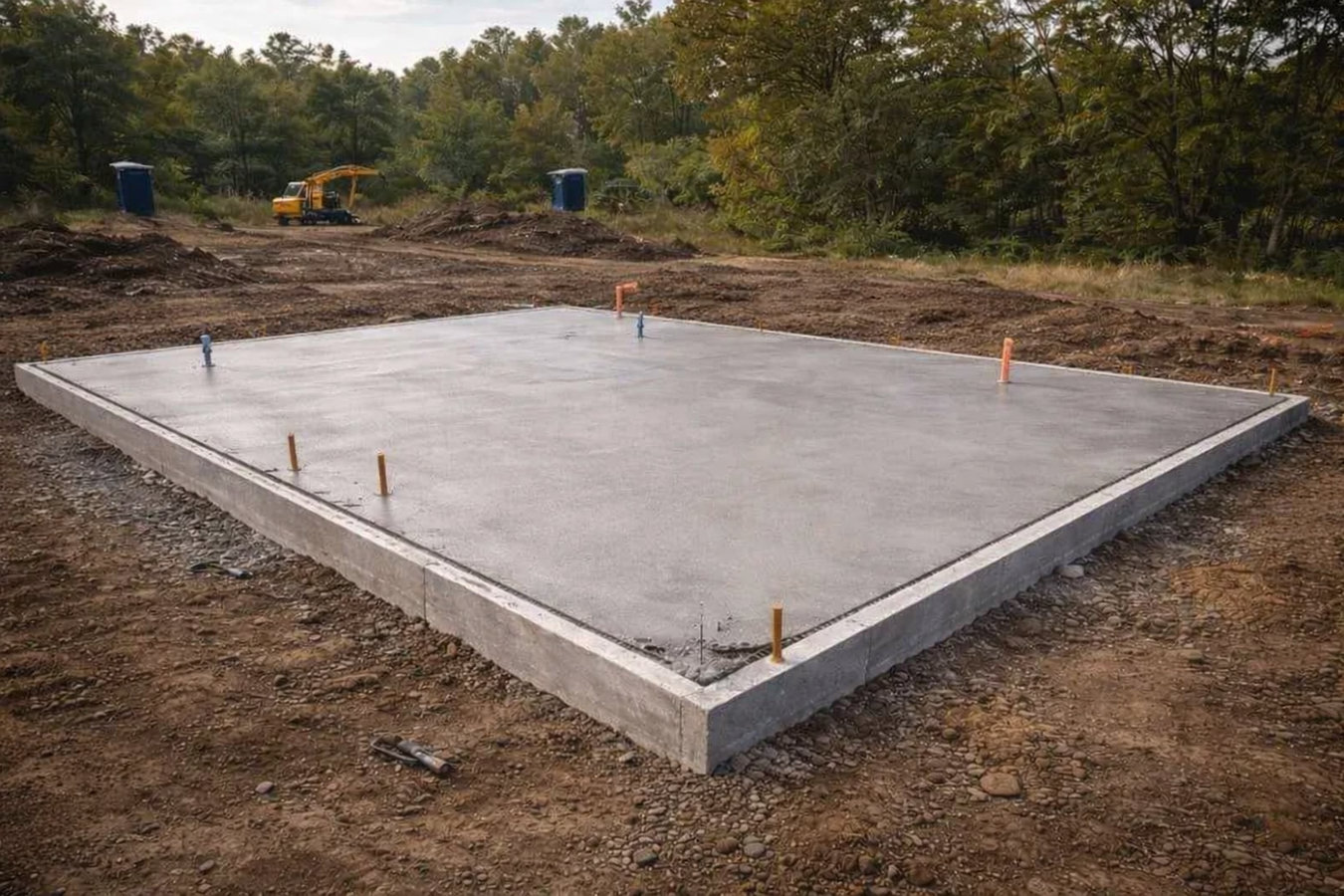 Slab foundation building in Fitchburg, MA